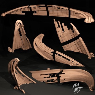 shipwreck - scatter terrain making tlon Tabletop 3D Printable Terrain Fantasy boat ship viking norse adventure encounter scenery drakkar longship 3d print model - Mito3D