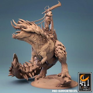 war lord print Tabletop Characters & Creatures Fantasy Universe armor dino dinosaur apocalypse rider 3d print model - Mito3D