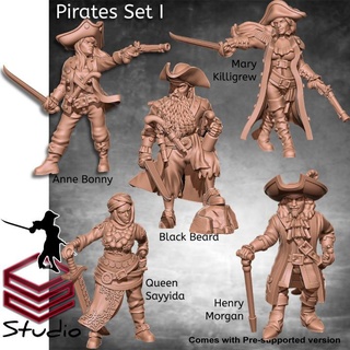 pirates iain lovecraft table personnages créatures fantaisie univers boutique pirate ours noir Anne beau sang pillage marykilligrew reines henrymorgan 3d print model - Mito3D