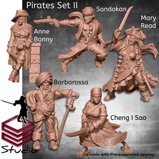 pirates iain lovecraft Tabletop Characters & Creatures Fantasy Universe Store barbarossa blood plunder anne bonny sao cheng mary read sandokan 3d print model - Mito3D