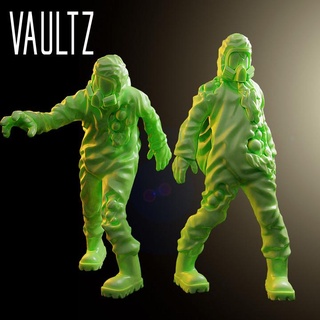 hazmat suit zombies vaultz miniatures Tabletop Characters & Creatures Sci-Fi Universe Store undead zombie miniature tabletop radioactive zombicide toxic 3d print model - Mito3D