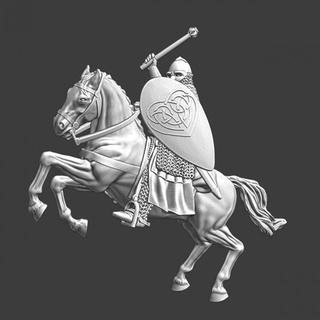 russian medieval guard mounted mace northern crusades miniatures Tabletop Characters & Creatures Historical Universe Store 3d stl battle figurine knight wargaming warrior horse cavalry combat 28mm lake peipus novgorod kivian 3d print model - Mito3D