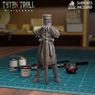 black knight pose 01 pre-supported tytantroll miniatures Store fantasy scale python michael holy john minis dungeon dnd 32mm monty chapman grail graham anddragons cleese palin 3d print model - Mito3D