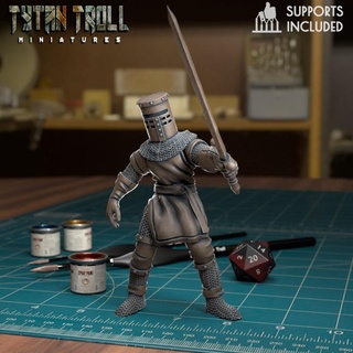 black knight pose 03 pre-supported tytantroll miniatures Store fantasy scale python michael holy john minis dungeon dnd 32mm monty chapman grail graham anddragons cleese palin 3d print model - Mito3D