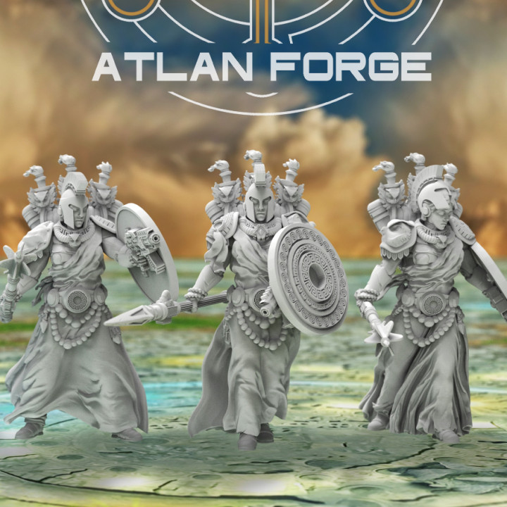 minoan atenai atlan forja tampo mesa personagens criaturas fantasia universo 3d impressão Atenas batalha grego mini rpg miniatura scifi jogo guerra irmã 32mm escuro irmandade 3D print model - Mito3D