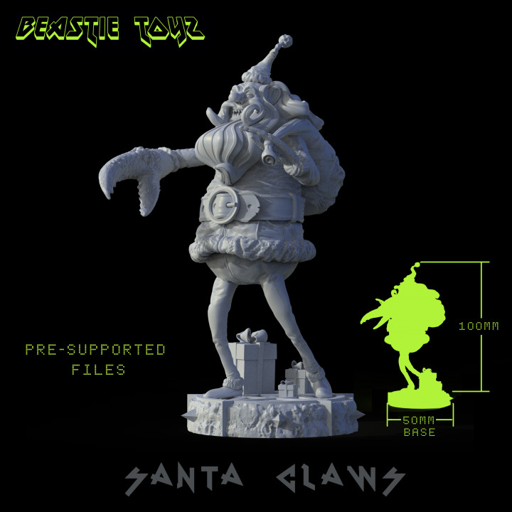 santa claws ryan smith Tabletop Characters & Creatures Fantasy Universe christmas monster rpg miniature holidays tabletop d&d dnd 3D print model - Mito3D