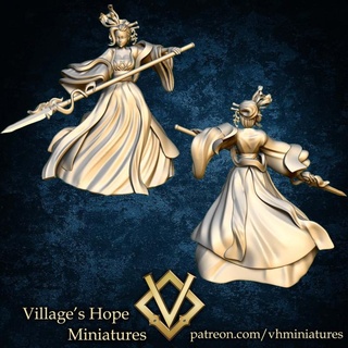 female spear cultivator village's hope miniatures Tabletop Characters & Creatures Fantasy Universe Store chinese miniature minis dnd ttrpg trpg 3d print model - Mito3D