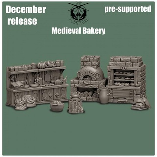 medieval bakery tiny furniture Store Tabletop 3D Printable Terrain Fantasy miniatures terrain props roleplaying tabletop d&d dnd pathfinder scatter 3d print model - Mito3D