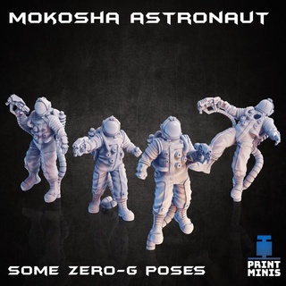 mokoşa astronotlar x4 zero g pozlar yörünge Toplamak Yazdır minis masaüstü karakterler yaratıklar Sci Fi Evren dövüşçü sci fi Uzay ay askerler YILDIZI kahramanlar Dieselpunk mürettebat npcs 3d print model - Mito3D