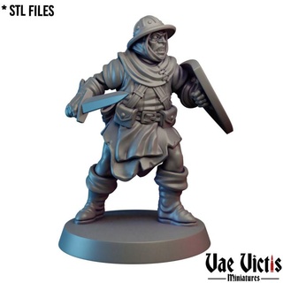 mercenary 02 pre-supported vae victis miniatures Tabletop Characters & Creatures Fantasy Universe Store fantasy guard rpg tabletop wargame dnd thief 3d print model - Mito3D