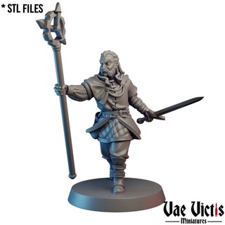 chronomancer pre-supported vae victis miniatures Tabletop Characters & Creatures Fantasy Universe Store fantasy rpg time wizard mage tabletop dnd supported 3d print model - Mito3D