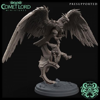 dreadhawk comet lord miniatures Tabletop Characters & Creatures Fantasy Universe bird cap creature dragons dungeons monster red large evil dnd crimson fey dnd5e bloodhawk 3d print model - Mito3D