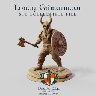 lonog grimarmour dw 04 double edge miniatures Tabletop Characters & Creatures Fantasy Universe epic fantasy game warrior boardgame dwarf tabletop miniaturepainting 3d print model - Mito3D