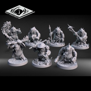 swamp troll regiment cult miniatures Tabletop Characters & Creatures Fantasy Universe Store dragons dungeons fish modular river warhammer miniature age roleplaying wargame d&d fisher sigmar 3d print model - Mito3D