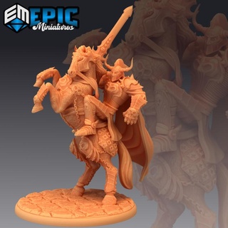 horseman war apocalyptic rider battlefield epic-miniatures Store battle fantasy fight man medieval monster rpg sword warhammer field horse sla enemy tabletop cavalry dungeon dnd pathfinder armored npc pre-supported supported pre 3d print model - Mito3D