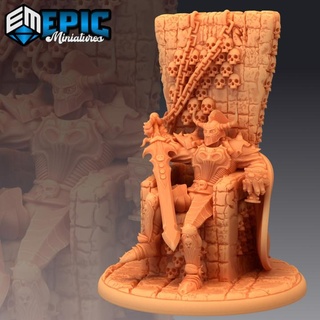 emperor war apocalyptic demon lord epic-miniatures Store fantasy king medieval monster rpg ruler skull sword warhammer warrior sla enemy tabletop throne dungeon dnd pathfinder npc monarch pre-supported supported pre 3d print model - Mito3D