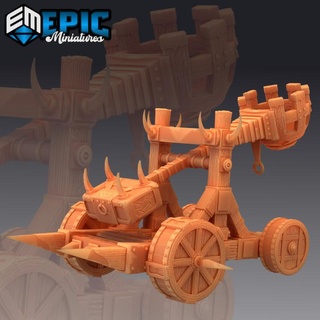 siege catapult war engine orc warfare machine epic-miniatures fantasy medieval monster rpg warhammer sla enemy tabletop dungeon dnd pathfinder npc pre-supported supported pre 3d print model - Mito3D