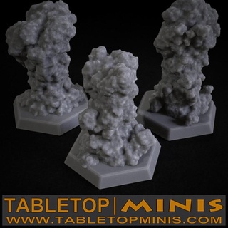 Fumo gettone battletech tabletopminis tavolo Accessori negozio 3D stampabile terreno Sci Fi bruciare fluttuante 3d print model - Mito3D