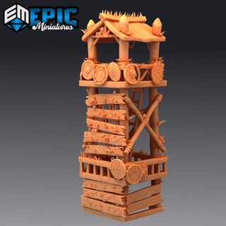 watch tower army outpost bandit camp building epic-miniatures Store fantasy medieval monster rpg warhammer wood sla enemy tabletop dungeon wooden dnd pathfinder npc pre-supported supported pre 3d print model - Mito3D