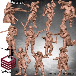 pirates iain lovecraft Tabletop accessories Characters & Creatures Fantasy Universe Store sailor captain pistols snipper canoneer cabin boy 3d print model - Mito3D