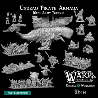 10mm scale undead pirate armada - army bundle warp miniatures Tabletop Characters & Creatures Fantasy Universe Store wargaming zombie miniature kings war warmaster tomb minihammer vampire counts forest dragon coast 3d print model - Mito3D