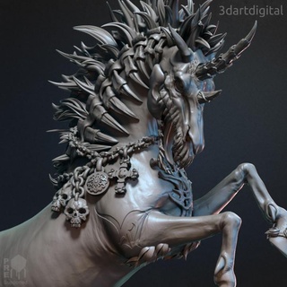 oscuro unicornio 3dartdigital fantasía dnd 3d print model - Mito3D