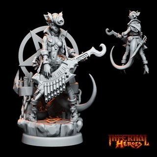 roxxy windsong - champion female infernal bard unlocked stretch goal hack+slash minis Tabletop Characters & Creatures Fantasy Universe Store tiefling infernalheroes tieflingbard infernalbard 3d print model - Mito3D