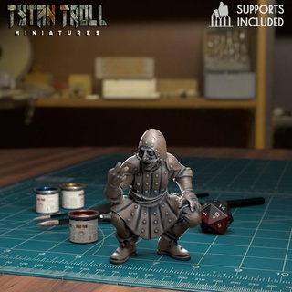 vizioso francese 01 pre supported tytantroll miniature negozio dungeon scala pitone santo minis dnd 32mm monty Graal supportato miniatures32mm anddraghi frenchmockery 3d print model - Mito3D