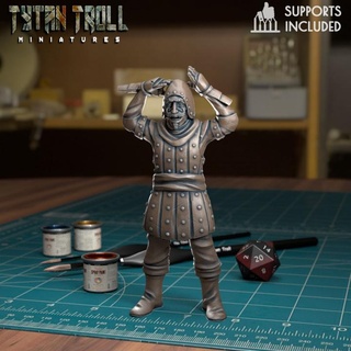 vizioso francese 02 pre supported tytantroll miniature negozio dungeon scala pitone santo minis dnd 32mm monty Graal supportato miniatures32mm anddraghi frenchmockery 3d print model - Mito3D
