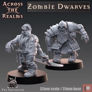 zombie dwarves across realms Tabletop Characters & Creatures Fantasy Universe Store brains gaming miniatures rpg undead tabletop dnd 5e 3d print model - Mito3D