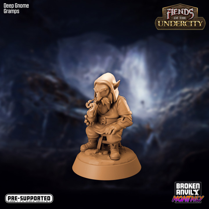 demonios inferior profundo gnomo gramos roto yunque miniaturas mesa caracteres criaturas fantasía universo Tienda minero tubo subterráneo cueva dnd abuelo juegos enanos gnomos 3D print model - Mito3D