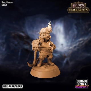 fiends undercity - deep gnome scout broken anvil miniatures Tabletop Characters & Creatures Fantasy Universe Store city tabletop underground dnd mining tabletopgames pickaxe dwarves subterranean cavern ttrpg 3d print model - Mito3D