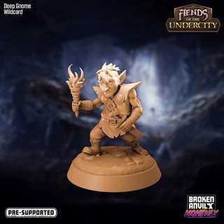fiends undercity - deep gnome wildcard broken anvil miniatures Tabletop Characters & Creatures Fantasy Universe Store city torch tabletop underground dnd tabletopgames dwarves subterranean cavern ttrpg 3d print model - Mito3D