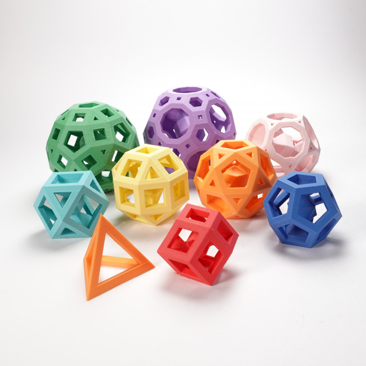 pleaseant polyhedra clockspring Store art cube desk dice gift hexagon math office ornament toy xmas triangle shapes dodecahedron geometry polygon fidget polyhedron tetrahedron 3D print model - Mito3D