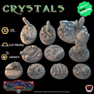 crystals custom bases hot madness vol2 ks campaign mojibake collectibles Tabletop accessories Store magnet modular base 3d print model - Mito3D
