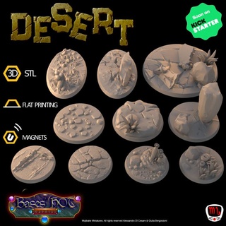 desert custom bases hot madness vol2 ks campaign mojibake collectibles Tabletop accessories Store magnet modular base 3d print model - Mito3D