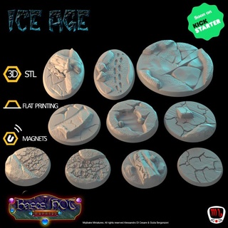 ice age custom bases hot madness vol2 ks campaign mojibake collectibles Tabletop accessories Store magnet modular winter base iceage 3d print model - Mito3D