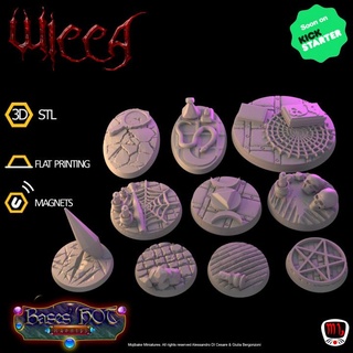 wicca custom bases hot madness vol2 ks campaign mojibake collectibles Tabletop accessories Store magnet modular wizard magic base 3d print model - Mito3D