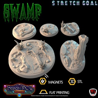 swamp custom bases hot madness vol2 ks campaign mojibake collectibles Tabletop accessories Store horror magnet modular base 3d print model - Mito3D