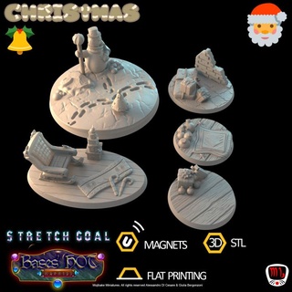 xmas custom bases hot madness vol2 ks campaign mojibake collectibles Home & Garden Festivities Christmas Tabletop accessories Store christmas magnet modular base 3d print model - Mito3D