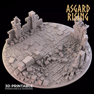 ruins round base 160mm - presupported asgard rising miniatures Store 160 ruoins 3d print model - Mito3D