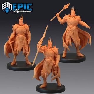dark lord set evil overlord emperor darkness epic-miniatures Store fantasy medieval monster rpg spear sword warhammer sla enemy mace tabletop dungeon dnd pathfinder npc pre-supported supported pre 3d print model - Mito3D