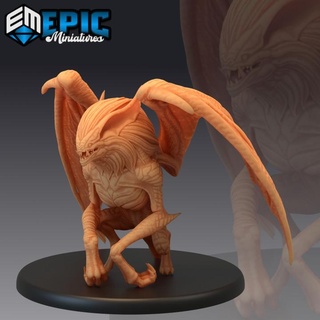 terror bat winged dark beast night creature epic-miniatures Store fantasy medieval monster rpg warhammer sla enemy tabletop dungeon dnd pathfinder npc pre-supported supported pre 3d print model - Mito3D
