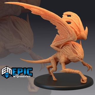 terror bat attacking winged dark beast night creature epic-miniatures Store fantasy medieval monster rpg warhammer sla enemy tabletop dungeon dnd pathfinder npc pre-supported supported pre 3d print model - Mito3D