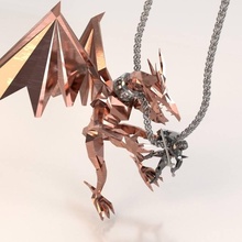 captured dragon - necklace pendent jewellery sword warrior attack 3d print model - Mito3D