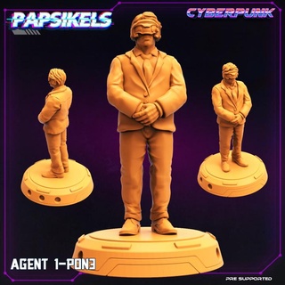 agente 1 pon3 papsikels miniaturas mesa caracteres criaturas Sci Fi universo Tienda 3d print model - Mito3D