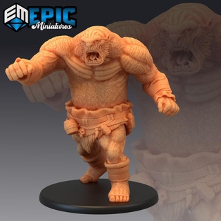 ogre punching classic cave creature evil troll encounter epic-miniatures Store fantasy medieval monster rpg warhammer sla enemy tabletop dungeon dnd pathfinder npc pre-supported supported pre 3d print model - Mito3D