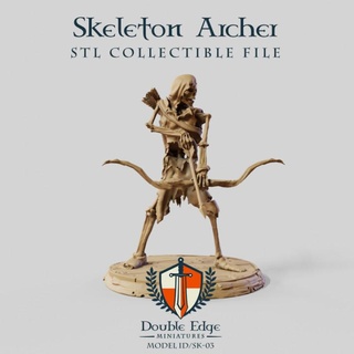 skeleton archer double edge miniatures Tabletop Characters & Creatures Fantasy Universe pirate rpg undead warhammer magic lotr boardgame tabletop dungeon cursed npc skelies 3d print model - Mito3D