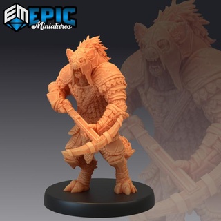 gnoll tribe crossbow hyena hybrid archer classic creature epic-miniatures Store fantasy medieval monster rpg warhammer sla enemy tabletop dungeon dnd pathfinder npc pre-supported supported pre 3d print model - Mito3D