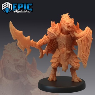 gnoll tribe sword & shield warrior hyena hybrid classic creature epic-miniatures Store fantasy medieval monster rpg warhammer sla enemy tabletop dungeon dnd pathfinder npc pre-supported supported pre 3d print model - Mito3D